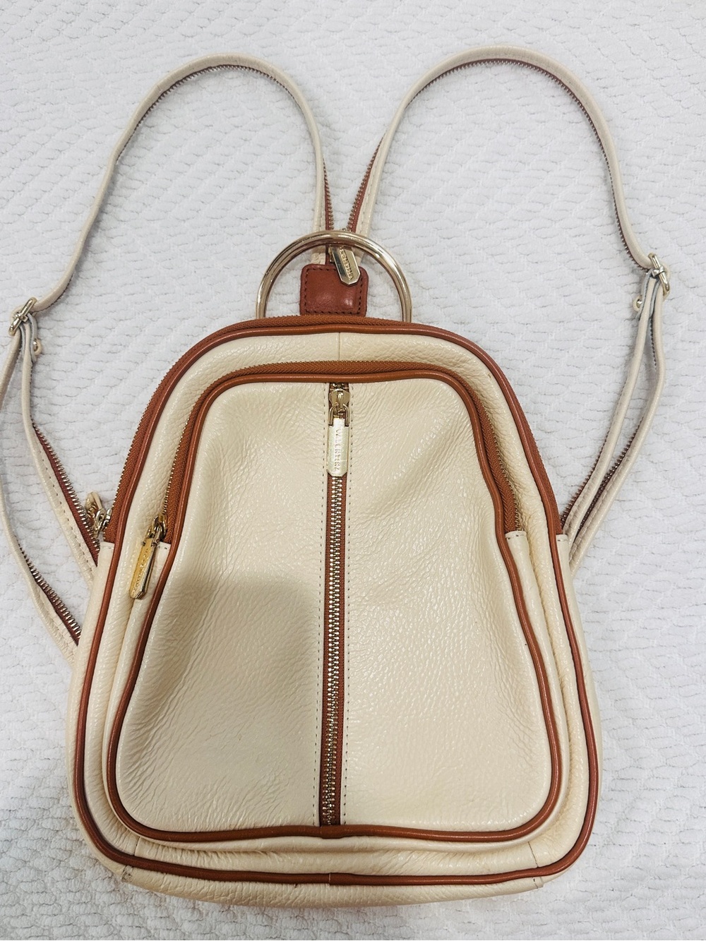 Valentino Cream and Brown Two-Tone Women’s Backpack